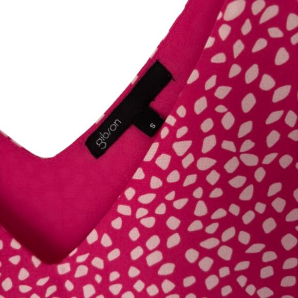 Gibson Respect The Ruffle Lined Sleeveless V Neck Flowy Blouse Woman Small #BD - Picture 4 of 7